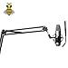 Tree New Bee Complete Set Microphone Suspension Boom Scissor Arm Stand with 6 inch Mic Round Wind Pop Filter Mask Shield and Black Shock Mount (TNB-ARM02), With Pop Filter and Shock Mount