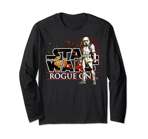 T-shirt Star Wars Rogue One manches longues avec silhouette logo, le coton idéal pour le quotidien