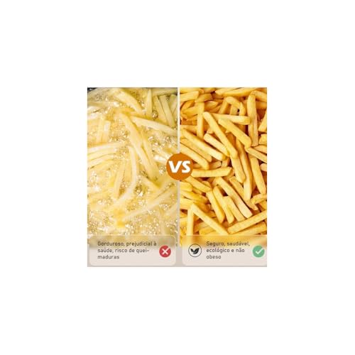 Fritadeira Elétrica Air Fryer, 3,8 Litros, Preto, Plástico e Metal, Controle de Temperatura Ajustável, Timer 30 Minutos, 127V