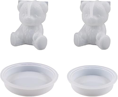 Miniatura 2 de 2 moldes para velas de oso 3D, lindos moldes de silicona de oso para hacer jabón de velas, moldes de velas para hacer velas, molde de epoxi para