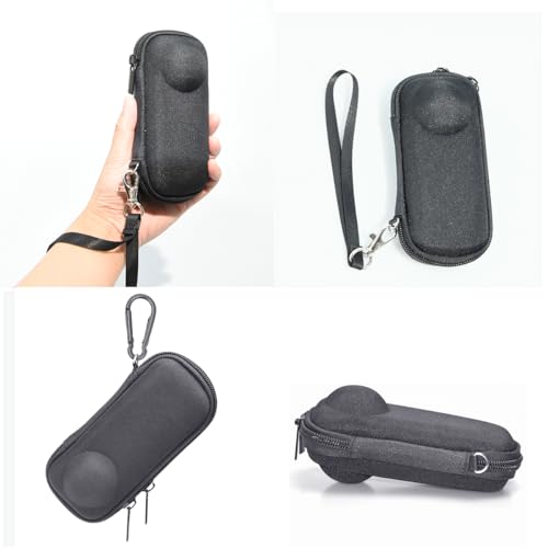 Image of Hard Case for Insta360 X4 Air /X5, X4, Small Bag, Hard Shell, Good Protection, Anti-scrathes, Supports camera with Lens Guard, With Lanyard and Carabiner Clip