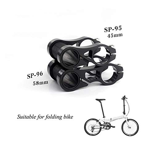 Qikour Folding Bike Stem Adjustable Double Stem 1" Handlebar Riser Adapter 25.4Mm Handlebar Stem (Black, S96-25.4X58Mm) #TOP7