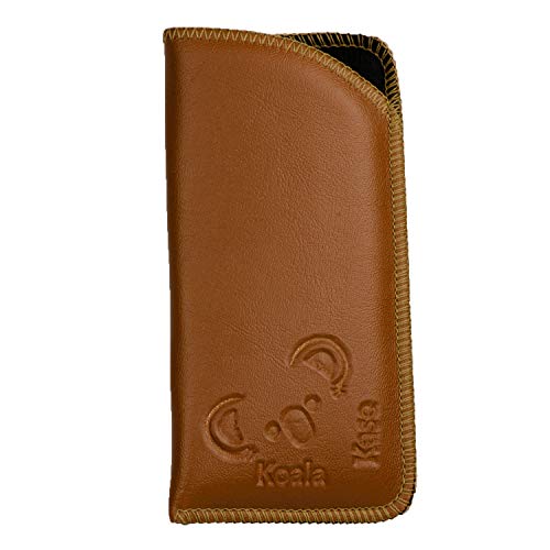 Koala Lifestyle Soft Padded Vinyl Leather Slim Travel Slip In Eyeglass & Sunglass Case Holder | 4 Pack, Mixed Color
