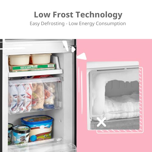 COMFEE' RCB169BL2UK(E) 174 Litre Freestanding Fridge Freezer, Low Frost, Adjustable thermostat, Energy Saving LED lights, Reversible Door Hinge, Low Noise- Black - Image 4