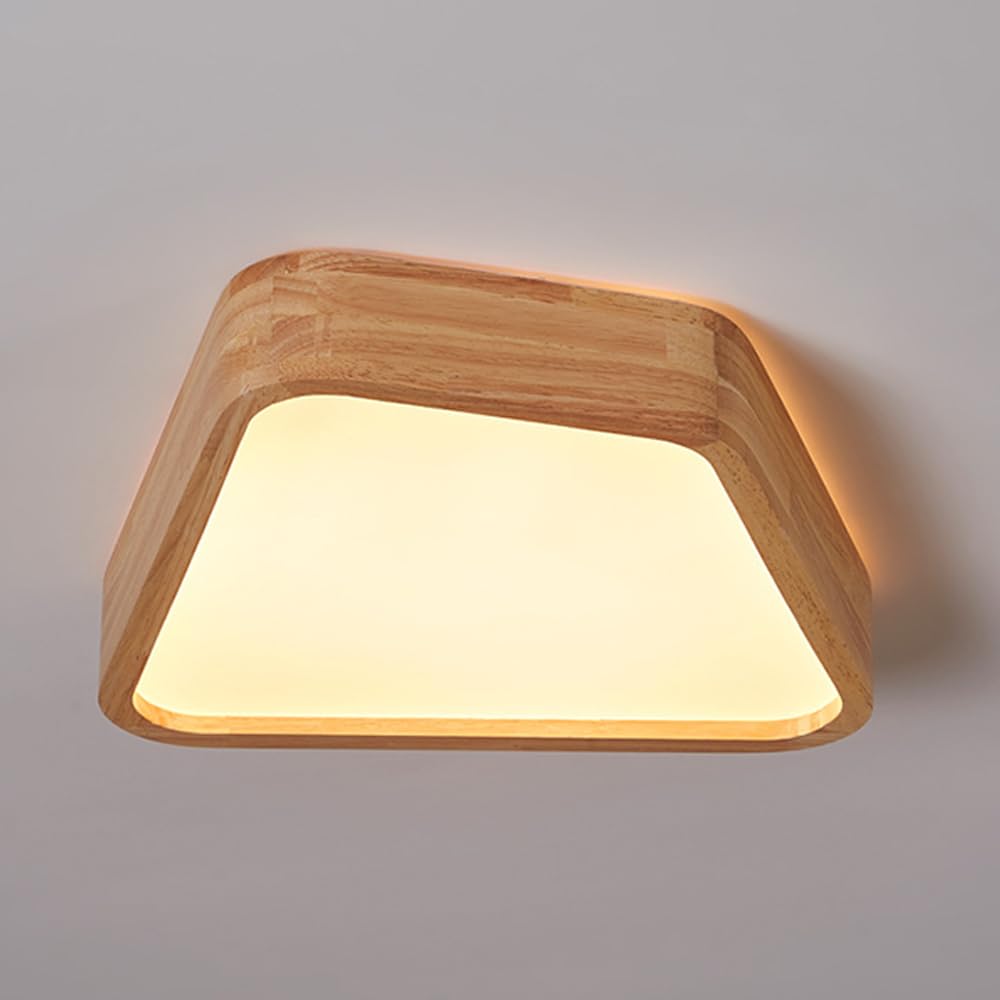 Sufitowa Led, Półpłaska, Sufitowa, Drewniana Sufitowa Do Sypialni Z Akrylowym Kloszem, Nowoczesne Minimalistyczne Lampy Sufitowe Do Kuchni, Korytarza I Pralni/35 Cm
