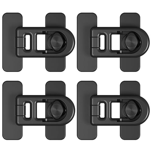 lomdung 4 Pezzi Blocca Cassetti per Bambini, Chiudi Cassetti Bambini Autoadesivo, Serratura Di Sicurezza Per Armadio, Chiusura Cassettis per Bambini per Frigorifero Cassetto Mobile Porta (Nero)