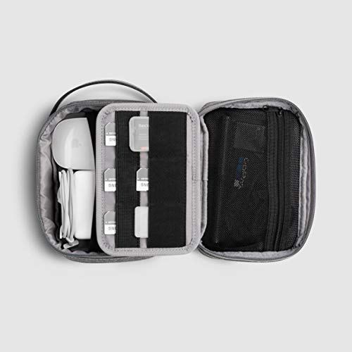 UPPERCASE Organizer 7.5 Portable Electronic Accessories Travel Pouch with Leather Handle Compatible with Laptop Accessories, Chargers, Tech Gears, Gadgets, Cables, Cords, Power Bank (New Black Label) - Thumbnail 3