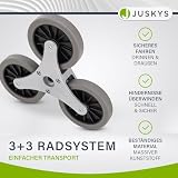 Juskys Treppensackkarre klappbar & bis 80 kg belastbar - Alu Mini Sackkarre für Treppen - mit Handschuhen & Expanderseilen - Treppensteiger klein