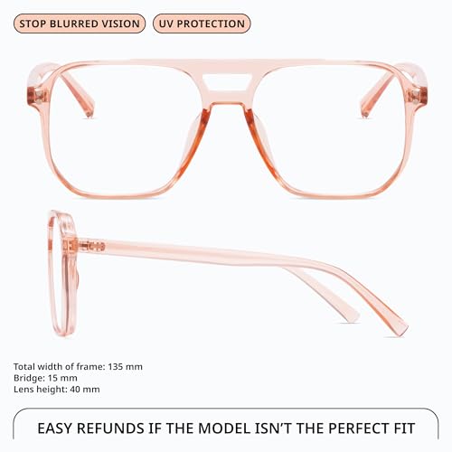Image of livho Retro Aviator Blue Light Blocking Glasses for Women Men with Soft Case, Trendy Rectangle Computer Eyeglasses