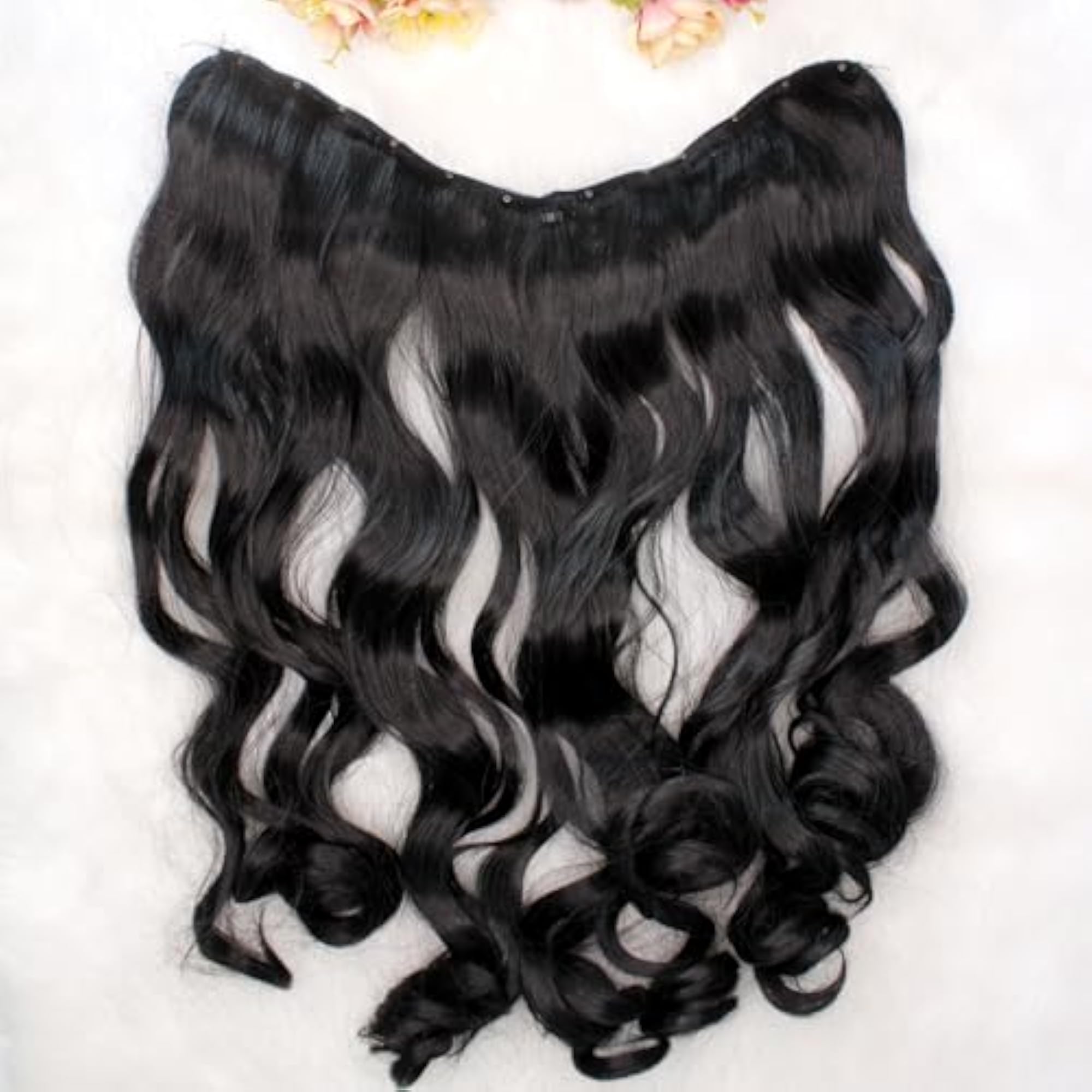Synthetic Long Curly Hair Extension for Women, Instant Length