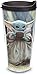 Tervis 1357923 Mandalorian - The Child Sipping Insulated Tumbler with Wrap and Black Lid, 24oz, Clear
