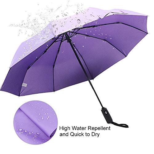ZOMAKE Travel Umbrella Compact - 10 Ribs Portable Collapsible Umbrellas for Rain Windproof - Paraguas Automatic Small… - Image 4