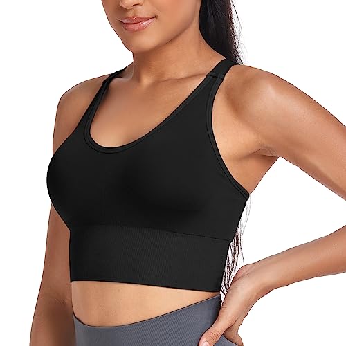Vertvie Damen Sport BH Starker Halt mit Polster Bustier Gepolstert Ohne...
