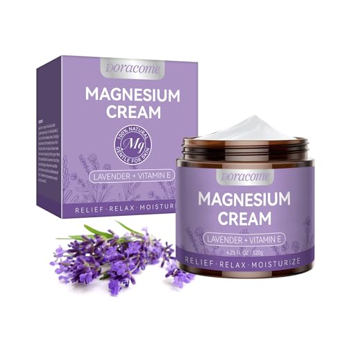 Image of Magnesium Lotion with Fast-Absorbing Formula - Non-Greasy Magnesium Cream for All Skin Types Ideal for Bedtime Routine on Legs, Calves & Feet Unscented Care-Creamy Tone Purple