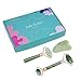 esonmus Jade Roller For Face, 3 in 1 Jade Face Roller Set with Gua Sha Massager Tool, 100% Real Natural Jade Stone Roller for Face, Eye, Neck, Anti Aging, Reduce Wrinkles