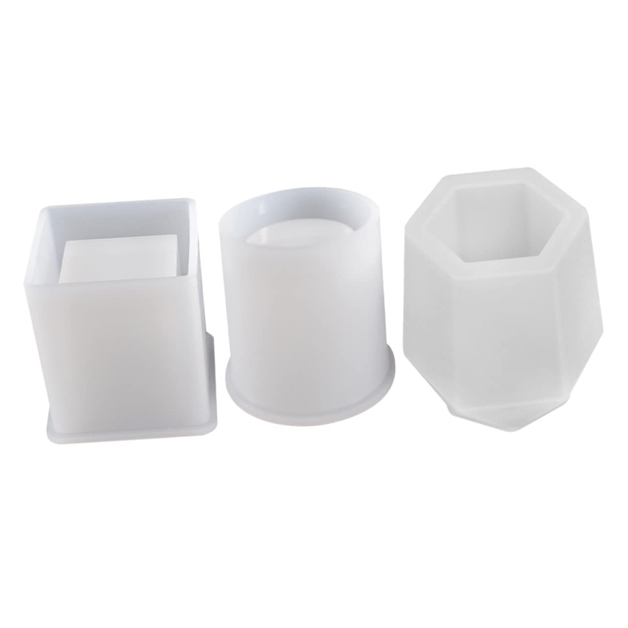 DOITOOL 2 Series Molde De Silicona Para Soporte De Lápices Estilo Taza Moldes Para Manualidades Diy Para Almacenamiento Y Creatividad 3 Piezas*2