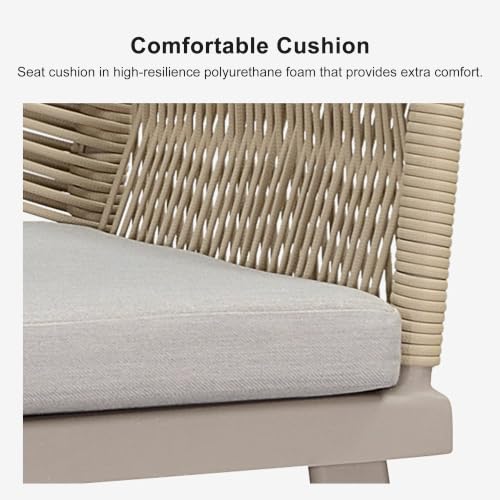Image of PURPLE LEAF Counter Stools Set of 4 Comfortable Seat Cushion, Champagne