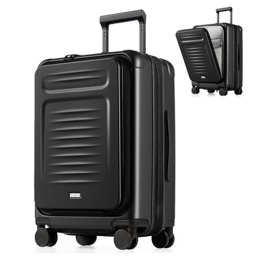 Coolife Expandable Carry-On Luggage Black