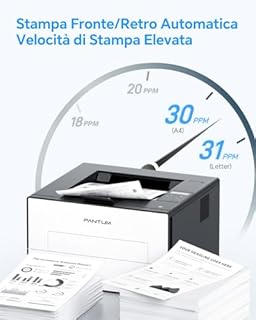 PANTUM BP4209DW Stampante Laser Bianco e Nero WI-FI, Stampa Fronte e Retro Automatica in Singola Funzione A4, 30 ppm, USB e Wireless, Display LCD, Inbox Toner 1000 Pagine, Cavo USB incluso