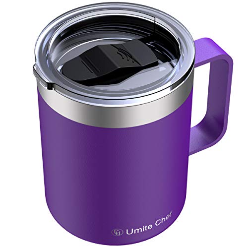 Umite Chef Stainless Steel Insulated Coffee Mug Tumbler with Handle, 12 oz Double