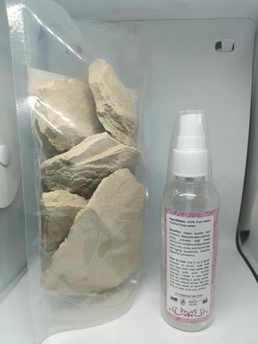 Image of Natural Multani Mitti | Stone Form | Fuller's Earth /Calcium Bentonite Clay | for All Skin Type | Face Pack With 100ml Rose Water (Multani Mitti 1800 gm)