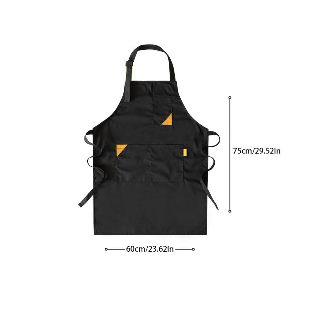 NEBE Delantal de camarero Delantal coreano Barista tienda de té de la leche cocina comedor lienzo estudio de arte barbería ropa de trabajo for hombres y mujeres Delantales Delantal