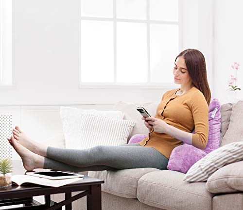 Nestl Reading Pillow Standard Bed Pillow, Back Pillow For Sitting In Bed Shredded Memory Foam Chair Pillow, Reading & Bed Rest Pillows Lavender Back Pillow For Bed, Bed Chair Arm Pillow With Pockets #TOP6