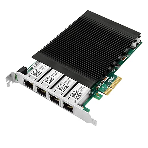 NIC Gigabit para Intel I350AM4 Chip Quad RJ45 PoE Ethernet Server Converged Network Adapter I350-T4, PCI Express 2.1 x4, Power Over Ethernet, Tarjeta de Interfaz
