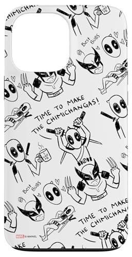 Custodia per iPhone 13 Pro Max Studios Deadpool & Wolverine Toony Doodles Pattern