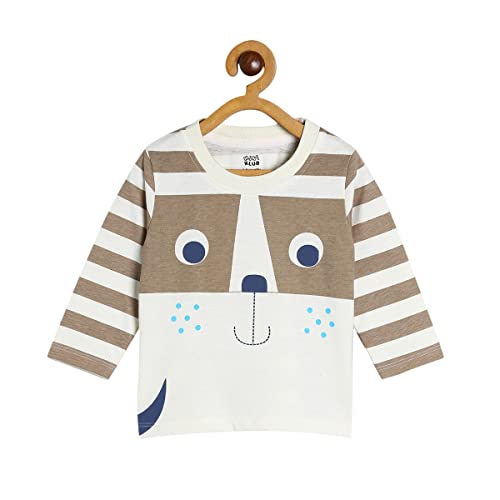 Image of miniklub Boys Typography Printed Round Neck Long Sleeves T-Shirt