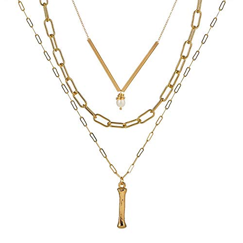 Preisvergleich Produktbild Kurphy Europäische und amerikanische 26-Buchstaben-mehrschichtige Halskette Damenmode Wild Natural Stone Anhänger Halskette