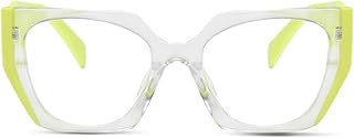 AOOLIA Cat Eye Reading Glasses for Women Vintage Dual-color Full Rim Multicolor Blue Light Blocking Reader Eyeglasses (Yellow, 3, x)