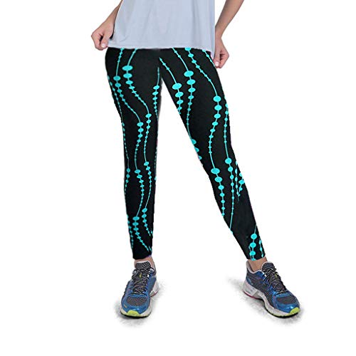 MRULIC Yoga Pants Autumn and Winter Casual Sports Trousers Fashion Printing Slim Stretch Leggings Comfortable Nine-Point Yoga Trousers Women's Running Capris (Green,M)