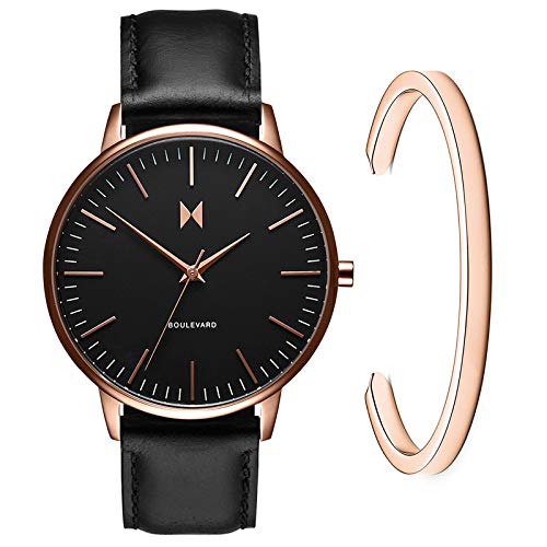 MVMT Boulevard Watch Gift Set | 38 MM Women's Analog Watch | Black