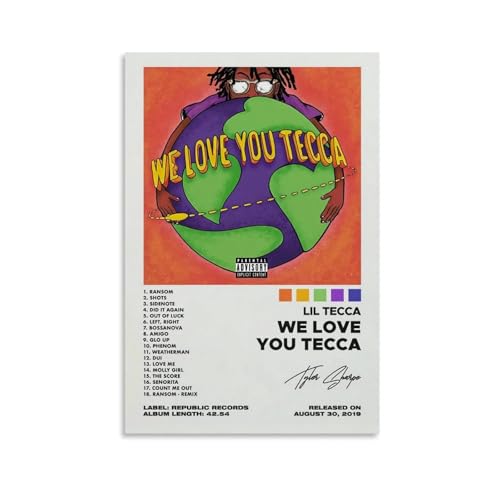 LYJArt Lil Tecca We Love You Tecca Canvas Art Poster And Wall Art Picture Print Modern Family Bedroom Decor Unframe-style 12x18inch(30x45cm)