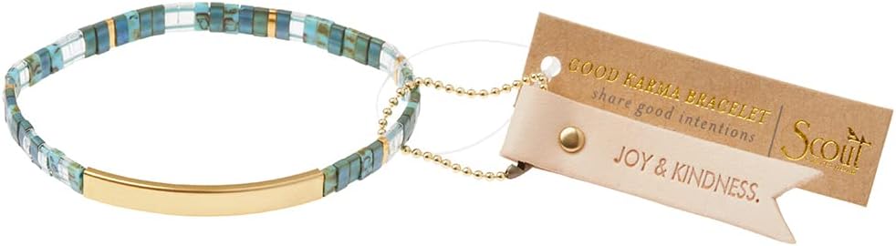 Scout Curated Wears - Good Karma Miyuki Bracelet - Joy & Kindness Marine/Gold