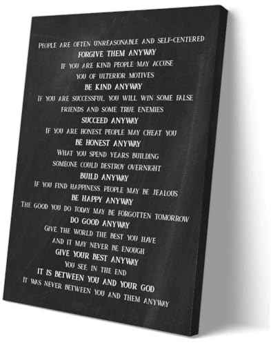 Sboobily Do It Anyway Poem Wall Art Mother Theresa Quotes