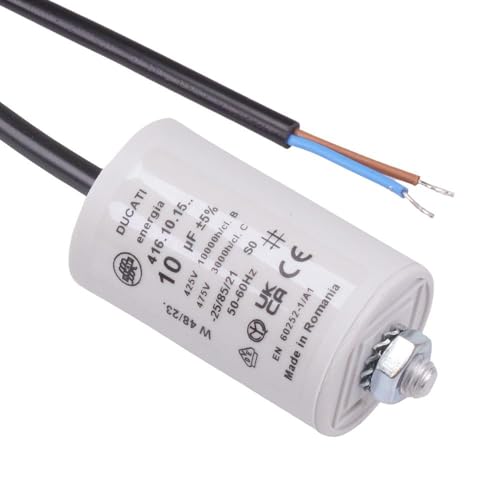 Image of 10uF Motor Run Prewired Capacitor Metallised Polypropylene 425V 4.16.10.15.14