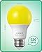 EDISHINE A19 Yellow Light Bulbs, 9W(60W Equivalent), 600LM 2400K Amber Glow Outdoor Bug Light Bulbs, Non-Dimmable, E26 Medium Base, UL Listed, 8 Pack