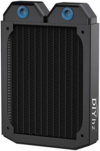 Water Cooling Computer Radiator, 12 Pipe Thick Copper Heat Exchanger Liquid Cooling Radiator G1/4 Thread Heat Row Sink 120mm for CPU PC Laser Water Cool System DC12V Black