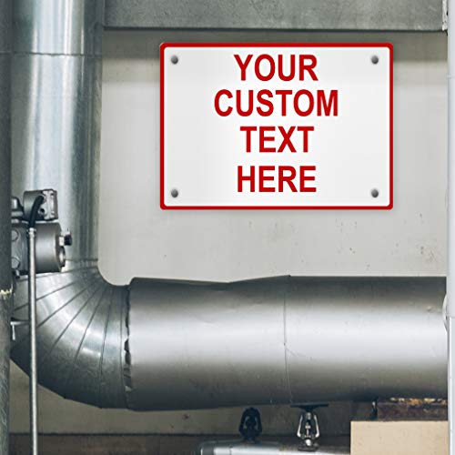 Aluminum Weatherproof Metal Sign Multiple Sizes Custom Personalized Text Here White Red Danger Horizontal Street Signs 10X7Inches #TOP3