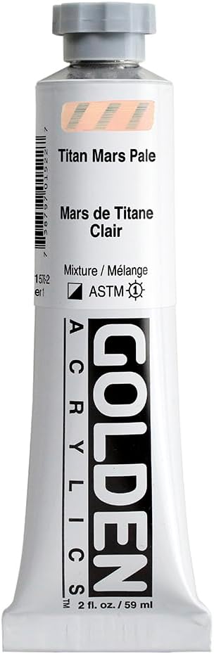 GOLDEN Heavy Body Acrylics, Titan Mars Pale, 2 fl. oz. Tube, Professional Acrylic Paint, Semi-Opaque