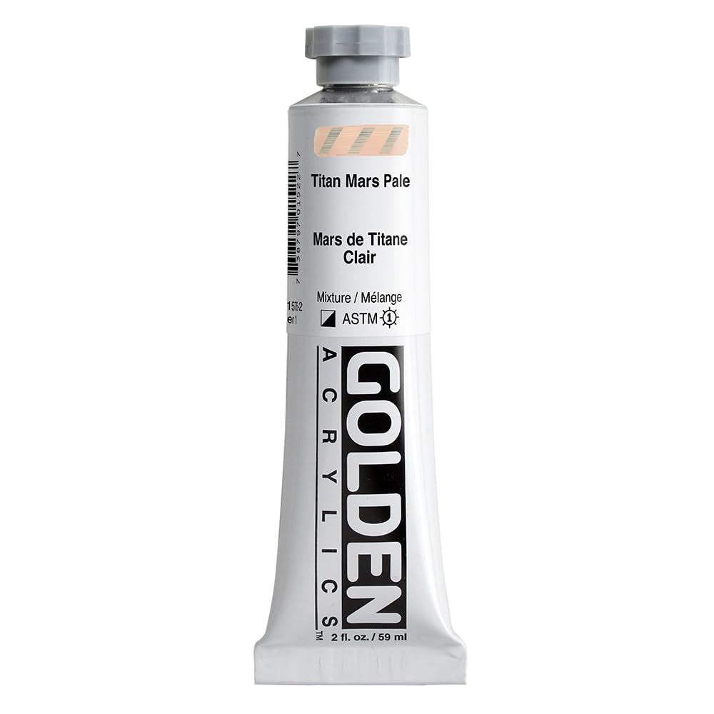 GOLDEN Heavy Body Acrylics, Titan Mars Pale, 2 fl. oz. Tube, Professional Acrylic Paint, Semi-Opaque