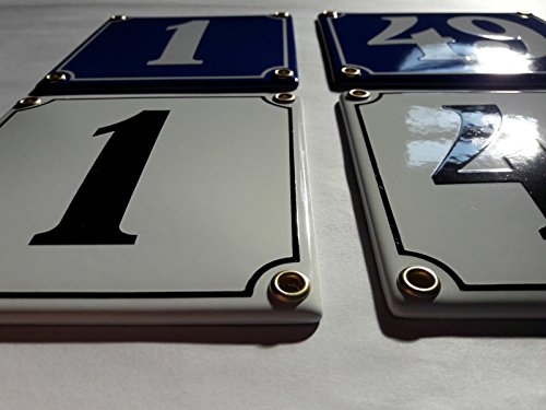 Numero civico smaltato insegna n. 19 bianco/nero