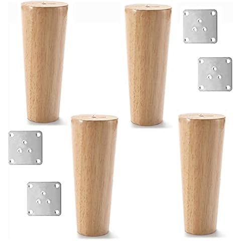 KOOEIN Wooden Furniture Legs,table Legs,4x Sofa Replacement Legs,coffee Table Feet,straight/oblique,home Bed Legs,multiple Polished,delicate Touch,straight-12cm/5in Cover