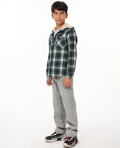 Image of ZENTHACE Boys Sherpa Fleece Lined Flannel Jacket
