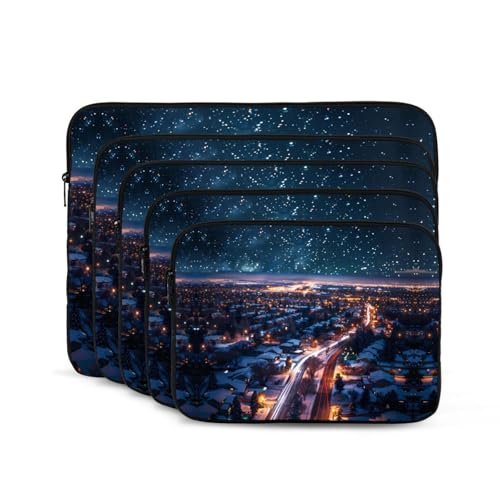 Funda para portátil de 12 pulgadas con impresión nocturna nevada miniatura 2