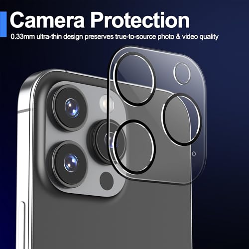 iPhone 16 Pro Max Screen Protector, Ailun 3 Pack [6.9 inch] + Camera Lens Protector with Mounting Frame Sensor Protection Compatible with Dynamic Island Case Friendly Tempered Glass Film