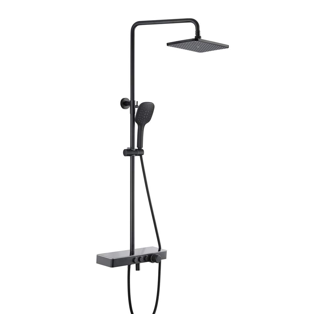 Ensemble de robinet de douche en laiton avec pommeau de douche à effet pluie