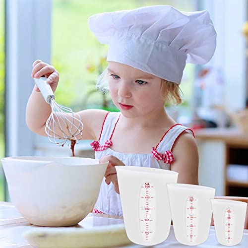 3Pcs Silicone Flexible Measuring Cups,Mixing Cups With Marking,Squeeze And Pour Measuring Cup For Chocolate Melting,Epoxy Resin,Soap Making,2 Cup,1 Cup,1/2 Cup #TOP4